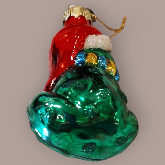 Santa Tree Frog Gift Christmas Ornament Hand Blown Glass Thomas Pacconi Classics - Picture 6 of 6